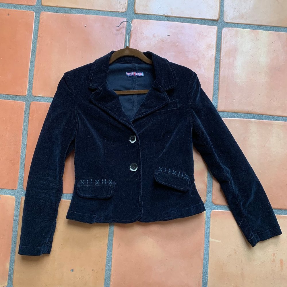 Navy Hudson Jeans Velvet Pea Coat size S